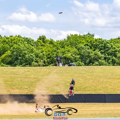 AJ pushing hard through the turn